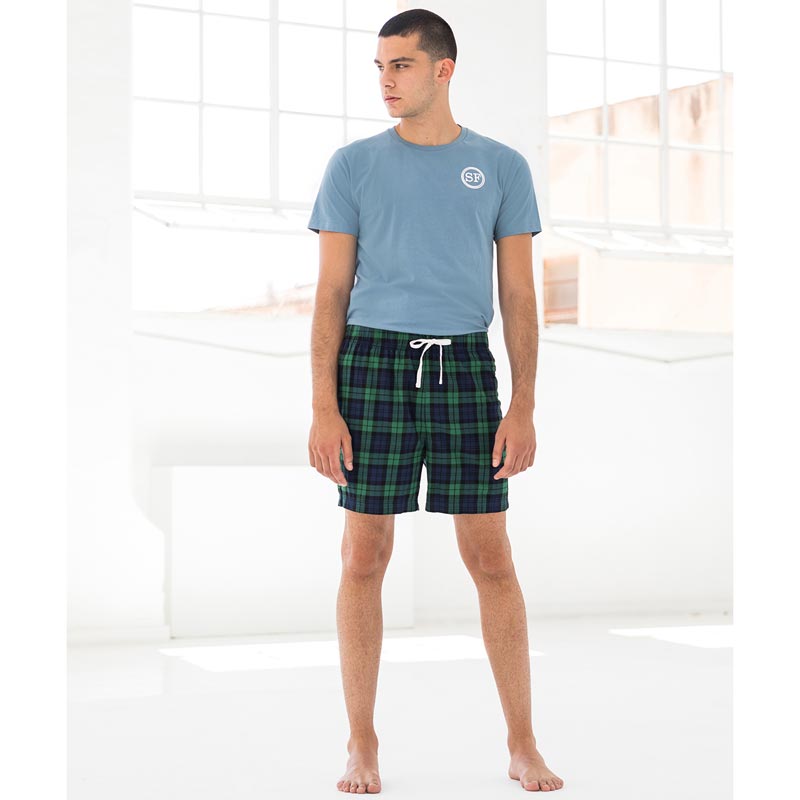 Tartan lounge shorts - Navy/Green Check XS